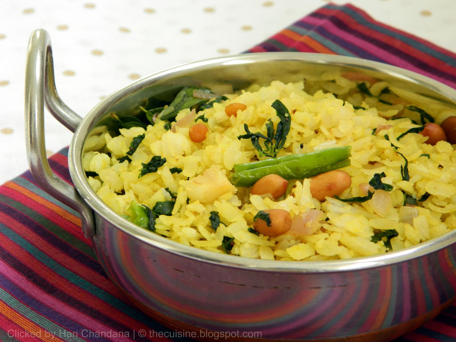 Methi Poha Recipe | Beaten Rice with Methi Leaves (Fenugreek Leaves ...