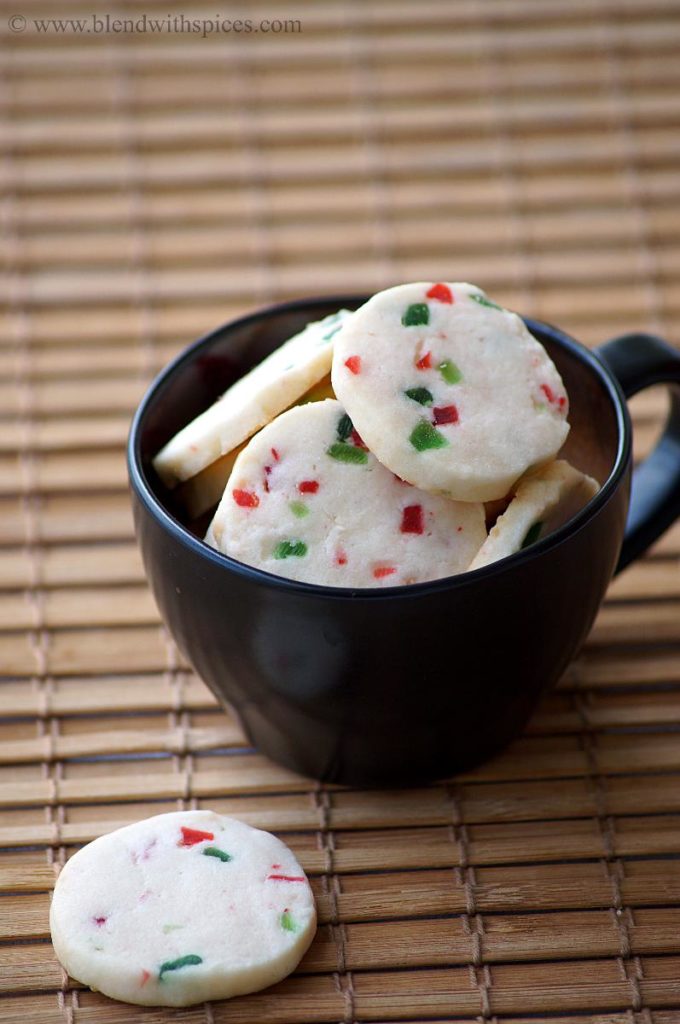 Eggless Tutti Frutti Cookies Recipe - Christmas Cookies Recipes - Blend ...