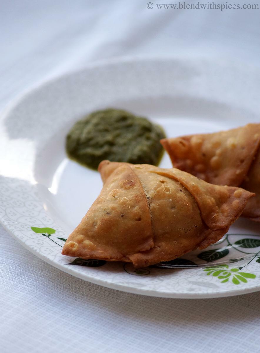 Soya Granules Peas Samosa Recipe ( Baked Version Included ) Indian