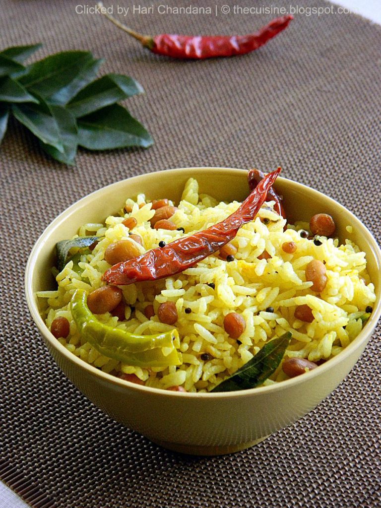 pulihora recipe, how to make pulihora, andhra tamarind rice recipe, pulihora naivedyam