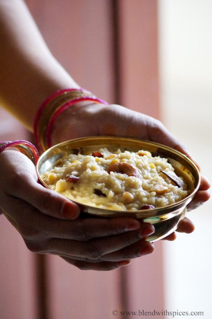 bellam pongali, how to make pongali recipe, andhra pongal recipe, naivedyam recipe