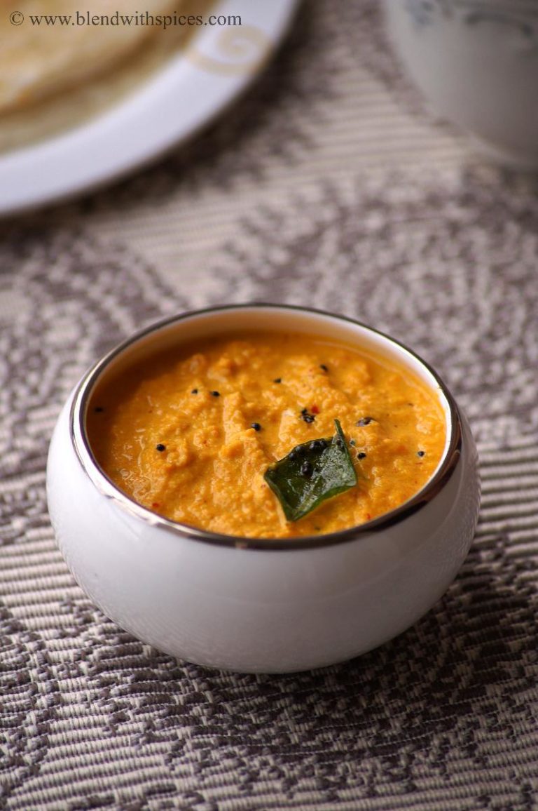 Carrot Peanut Chutney Recipe - Healthy South Indian Chutney for Idli, Dosa