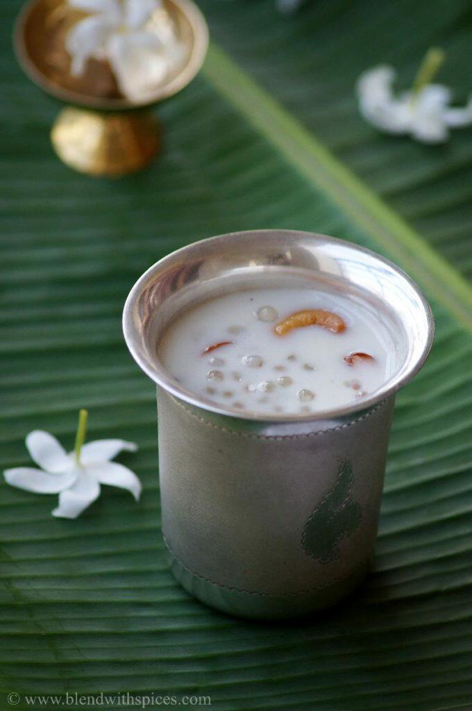 saggubiyyam payasam recipe, easy prasadam recipes for vinayaka chavithi, ganesh chaturthi prasadam, sago kheer recipe