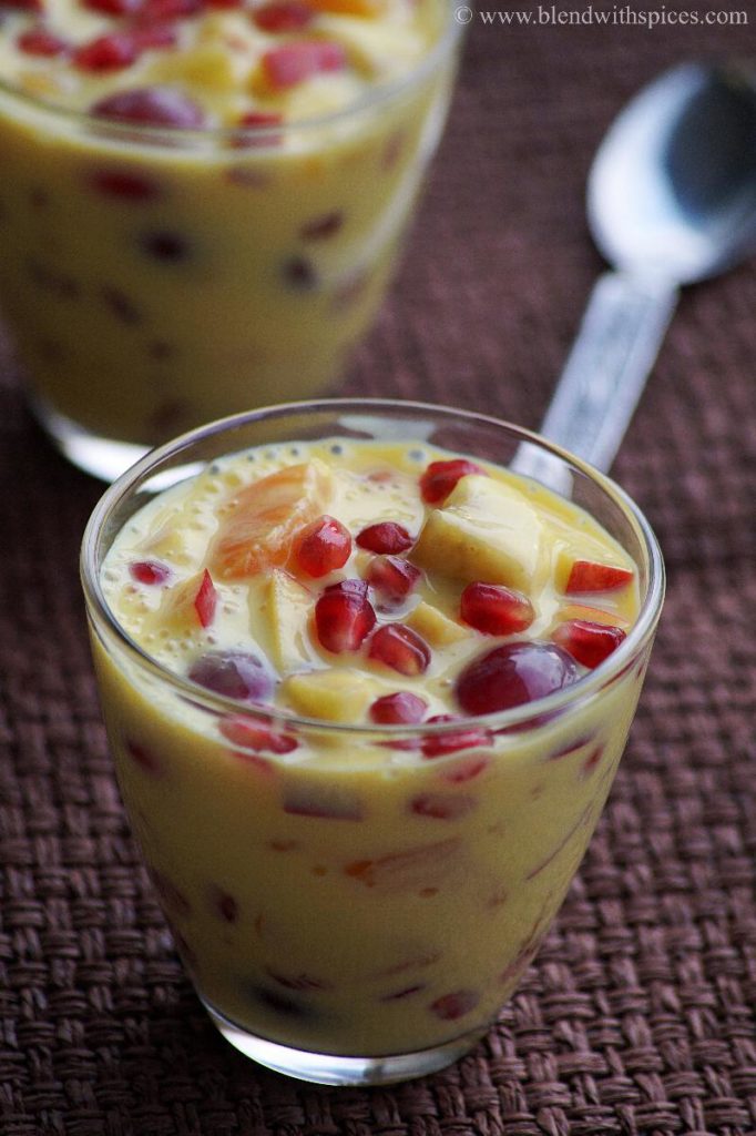 fruit custard recipe with step by step photos and video, indian recipes