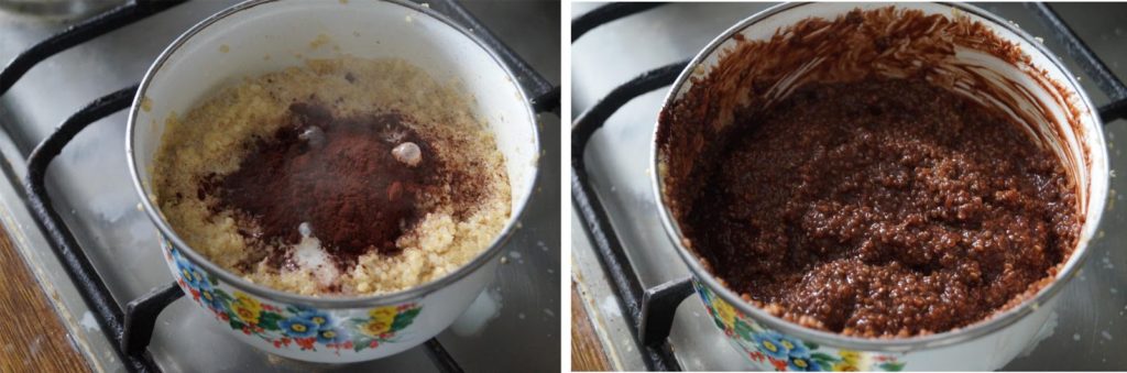 choco quinoa breakfast pudding recipe with step by step photos.