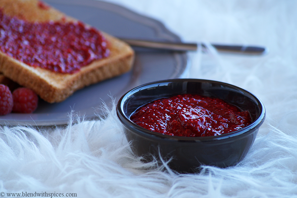 sugar free raspberry chia jam recipe, how to make raspberry chia jelly recipe