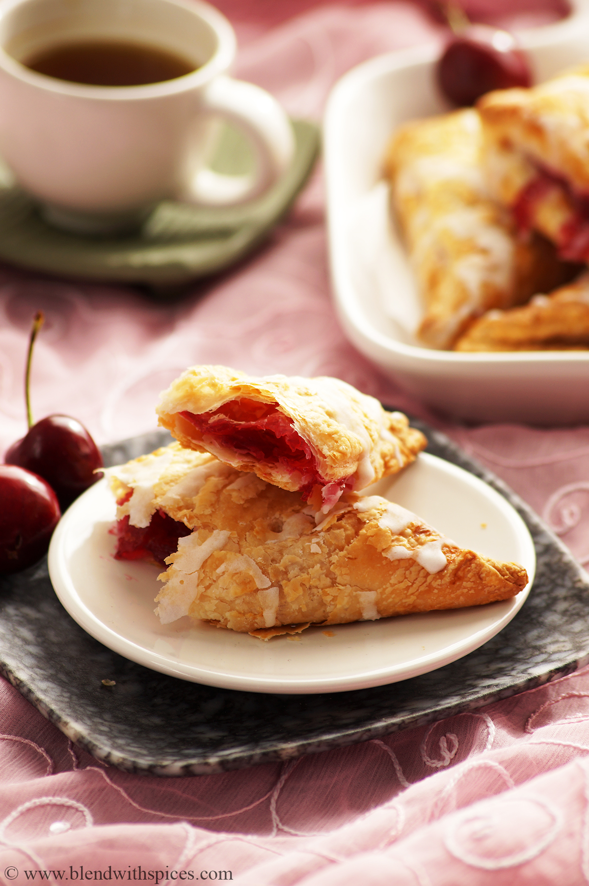Easy Cherry Turnovers Recipe with Puff Pastry