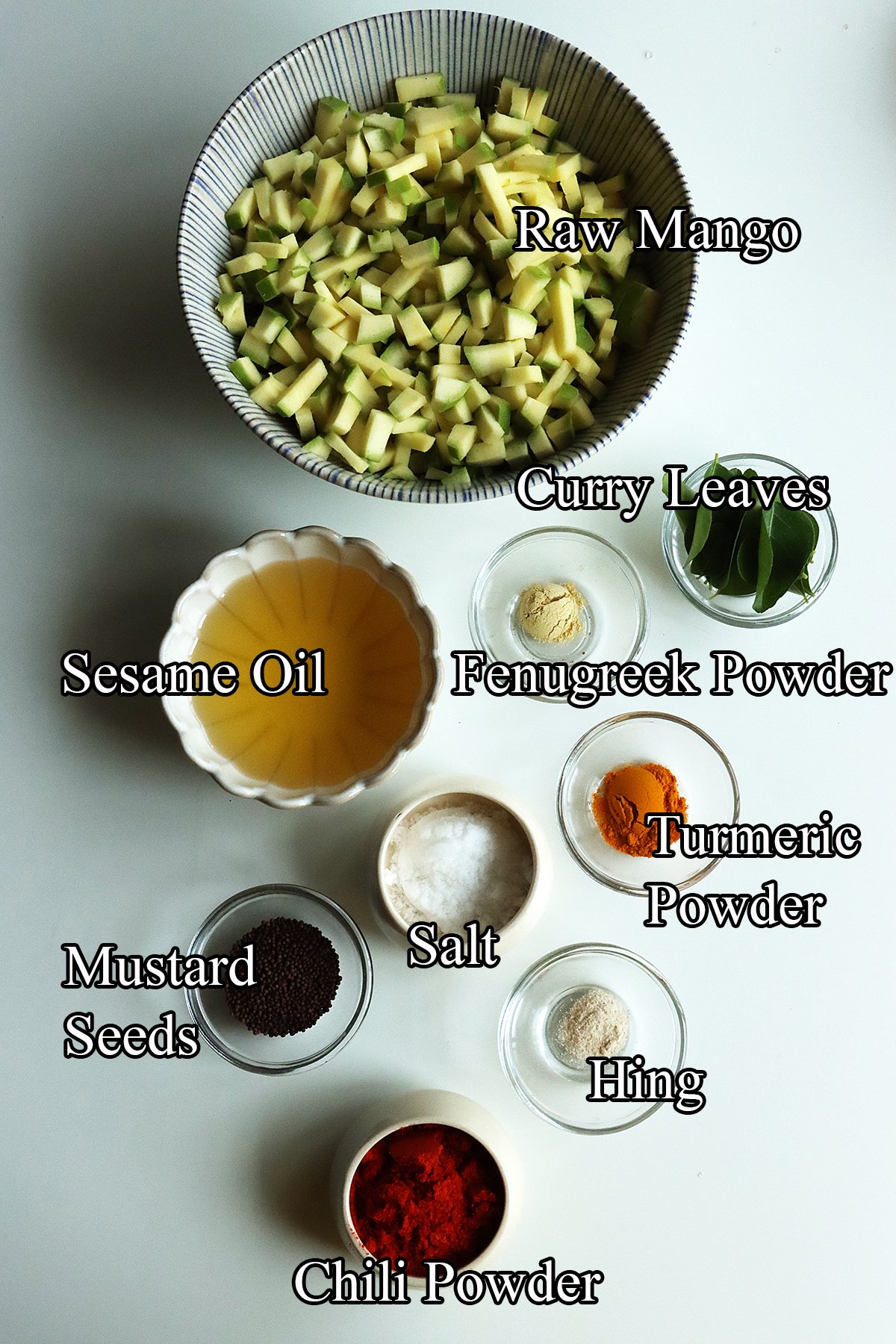 ingredients needed to make kerala instant mango pickle for onam sadya